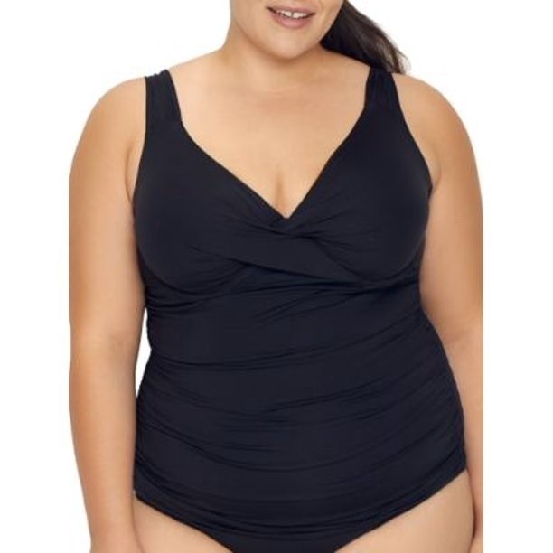 Nwt Anne Cole 16w Live In Color Twist Front Shoulder Strap Tankini 97161